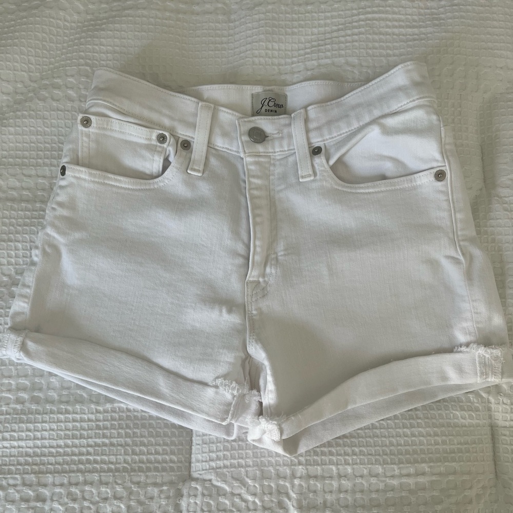 JCrew white denim shorts
